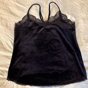 South Moon Under Bishop and Young Black Lace Velvet Cami Top